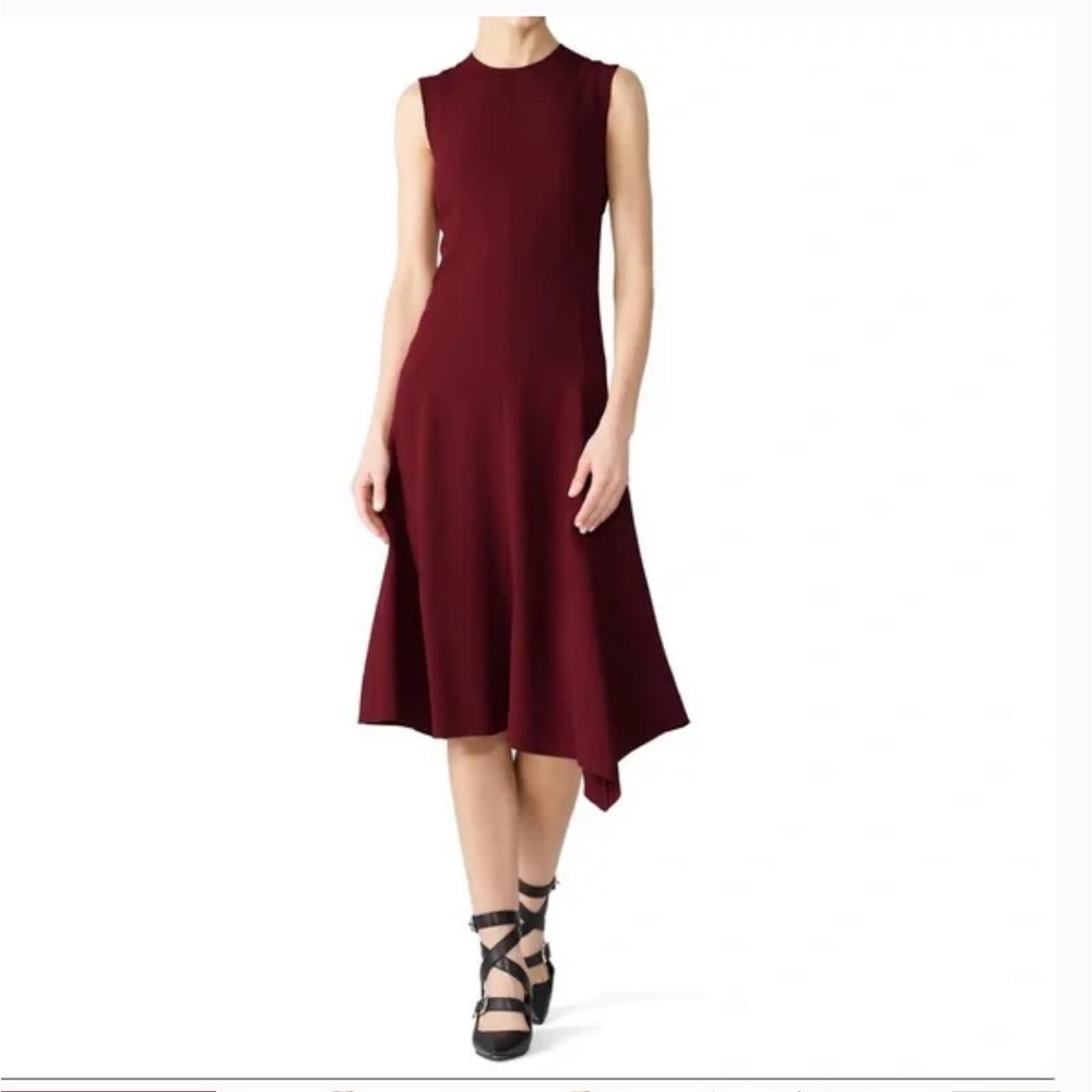 Joseph Womens Sleeveless Crew Neck Meline Dress Burgundy Size 38 EUR